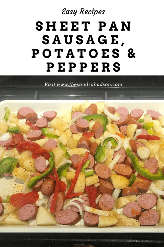 sheet pan sausage, potatoes and peppers
